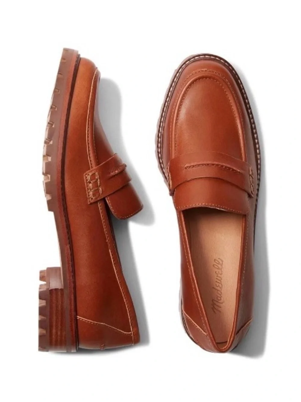 Madewell Corinne Lugsole Loafer in Cognac Brown size 11